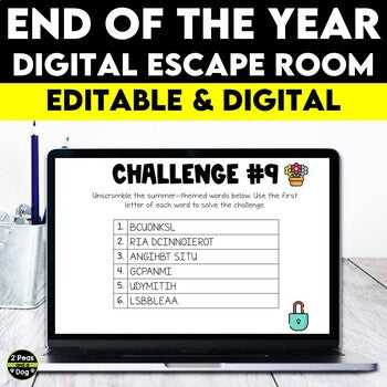 End of the Year Digital Escape Room