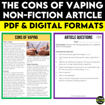The Cons of Vaping Non-Fiction Article