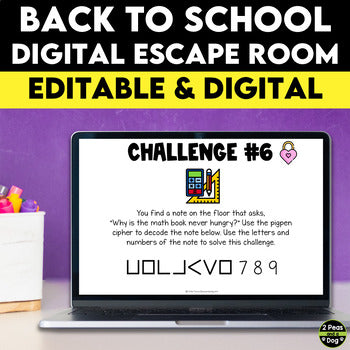 Back to School Digital Escape Room #2