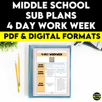 Middle School ELA Sub Plans - Topic 4-Day Workweek