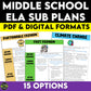 Middle School ELA Sub Plans Bundle