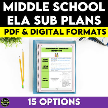 Middle School ELA Sub Plans Bundle