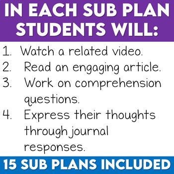 Middle School ELA Sub Plans Bundle