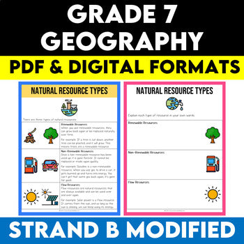 Grade 7 Geography Strand B Modified