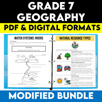 Grade 7 Geography Modified Bundle