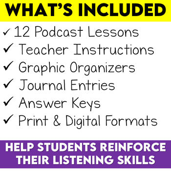 Podcast Listening Comprehension Lesson Bundle