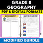 Grade 8 Geography Modified Bundle Ontario Curriculum