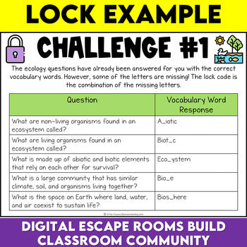 Interactions in the Environment Digital Escape Room Grade 7 Science Ontario