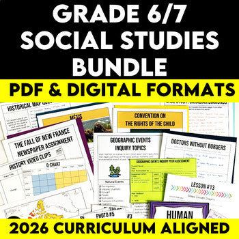 Grade 6/7 Social Studies Bundle Ontario Curriculum