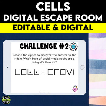 Cells Digital Escape Room Grade 8 Science Ontario