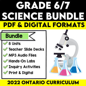 Grade 6/7 Science Bundle 2022 Ontario Curriculum