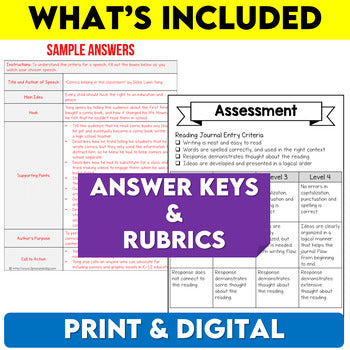 Full Year Middle School English Language Arts Lesson Bundle 1