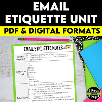 Email Etiquette Unit - Digital Citizenship Lessons