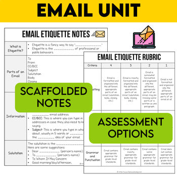 Email Etiquette Unit - Digital Citizenship Lessons