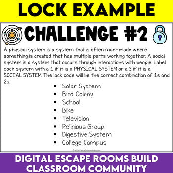 Systems In Action Digital Escape Room Grade 8 Science Ontario