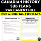 Canadian History Sub Plans - Parliament Hill