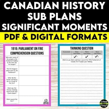 Canadian History Sub Plans - Significant Moments