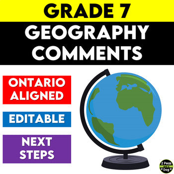 Ontario Report Card Comments Grade 7 Geography