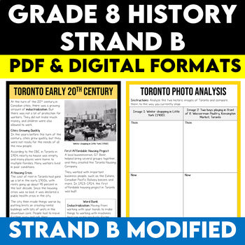 Grade 8 History Strand B Modified Ontario Curriculum