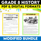 Grade 8 History Modified Bundle Ontario Curriculum