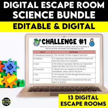 Middle School Science Digital Escape Room Bundle