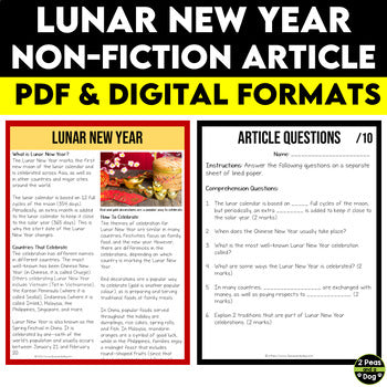 Lunar New Year Non-Fiction Article