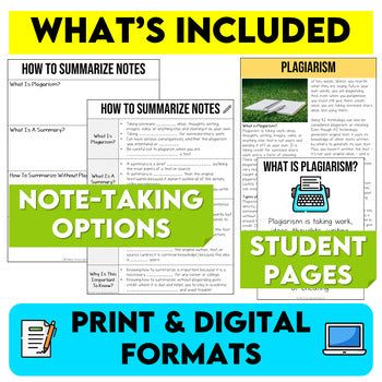 Middle School Plagiarism Unit