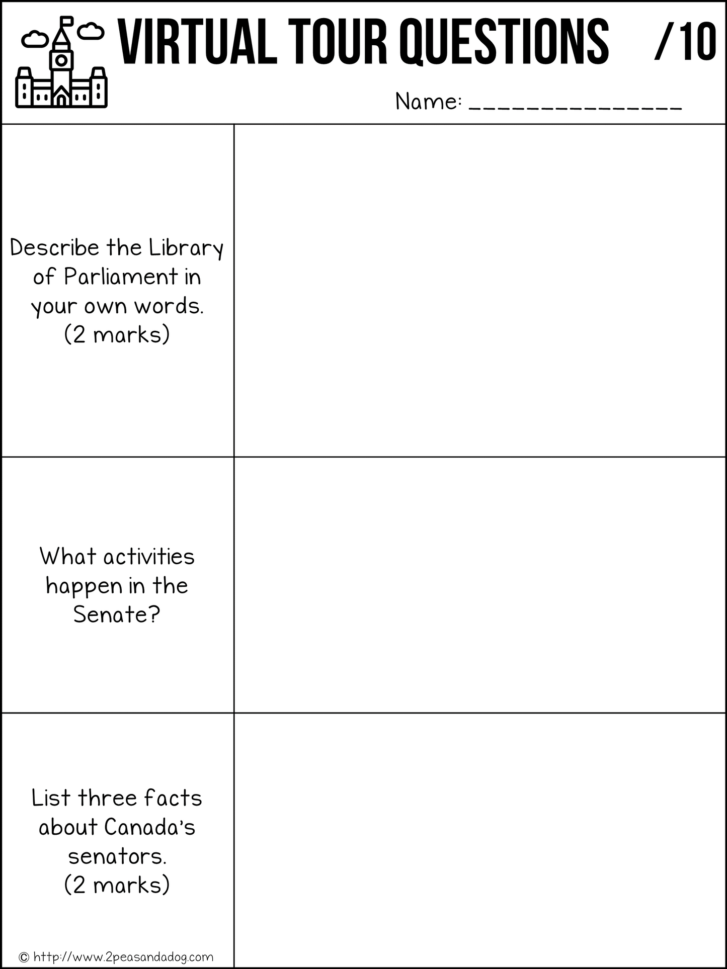 Canadian History Sub Plans - Parliament Hill