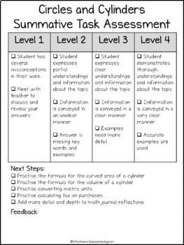 Cylinders Surface Area and Volume Project