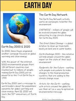 Earth Day Non-Fiction Article