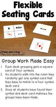 Flexible Seating Choice Cards