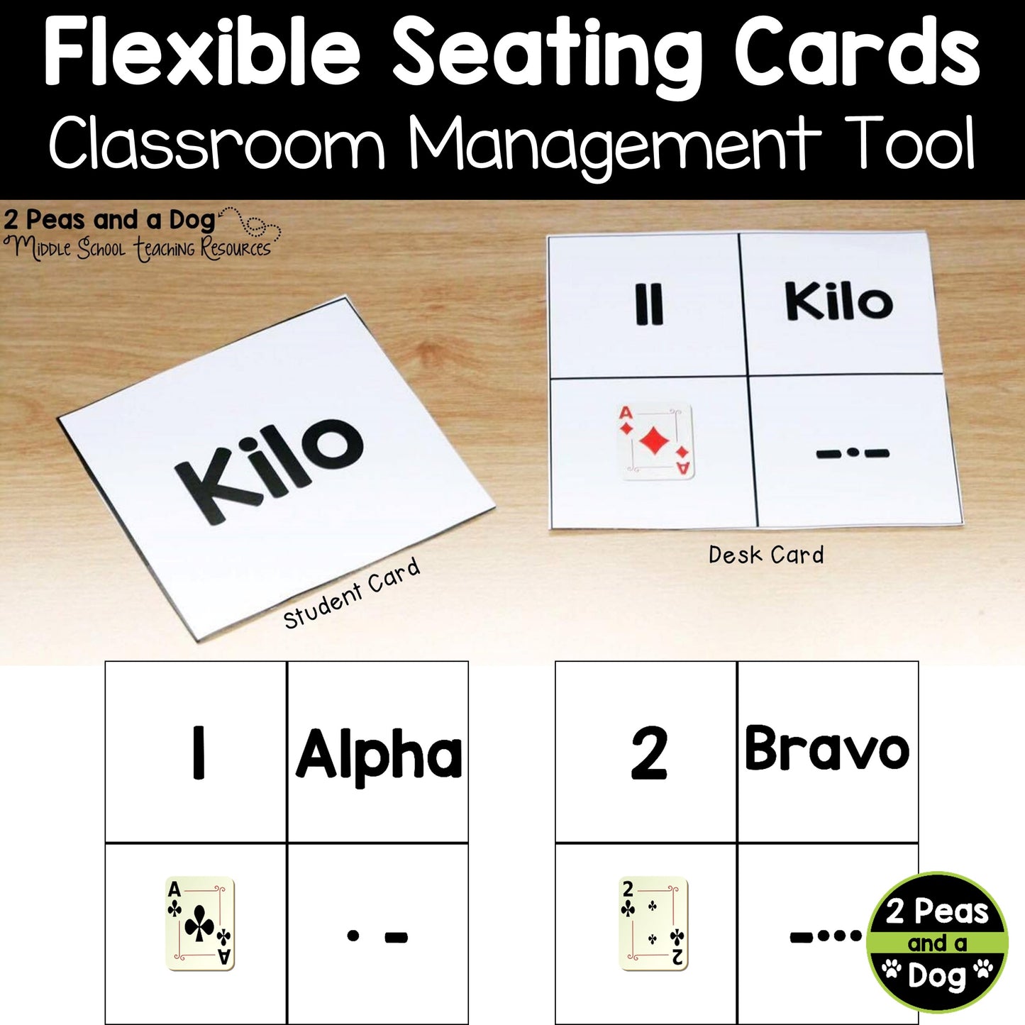 Flexible Seating Choice Cards