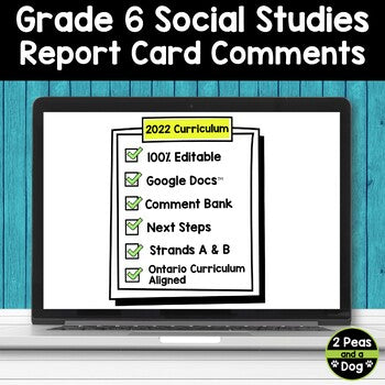 Grade 6 Social Studies Ontario Report Card Comments