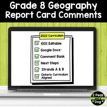 Grade 8 Geography Ontario Report Card Comments