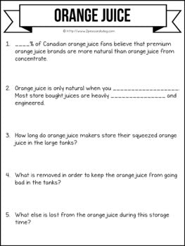 Media Literacy: Consumer Awareness Lesson - Orange Juice