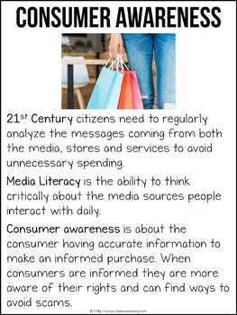 Media Literacy Consumer Awareness Lesson - Outlet vs. Retail