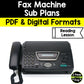 Middle School ELA Sub Plans - Topic Fax Machines