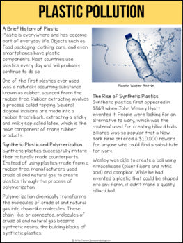 Plastic Pollution Non-Fiction Article | Distance Learning