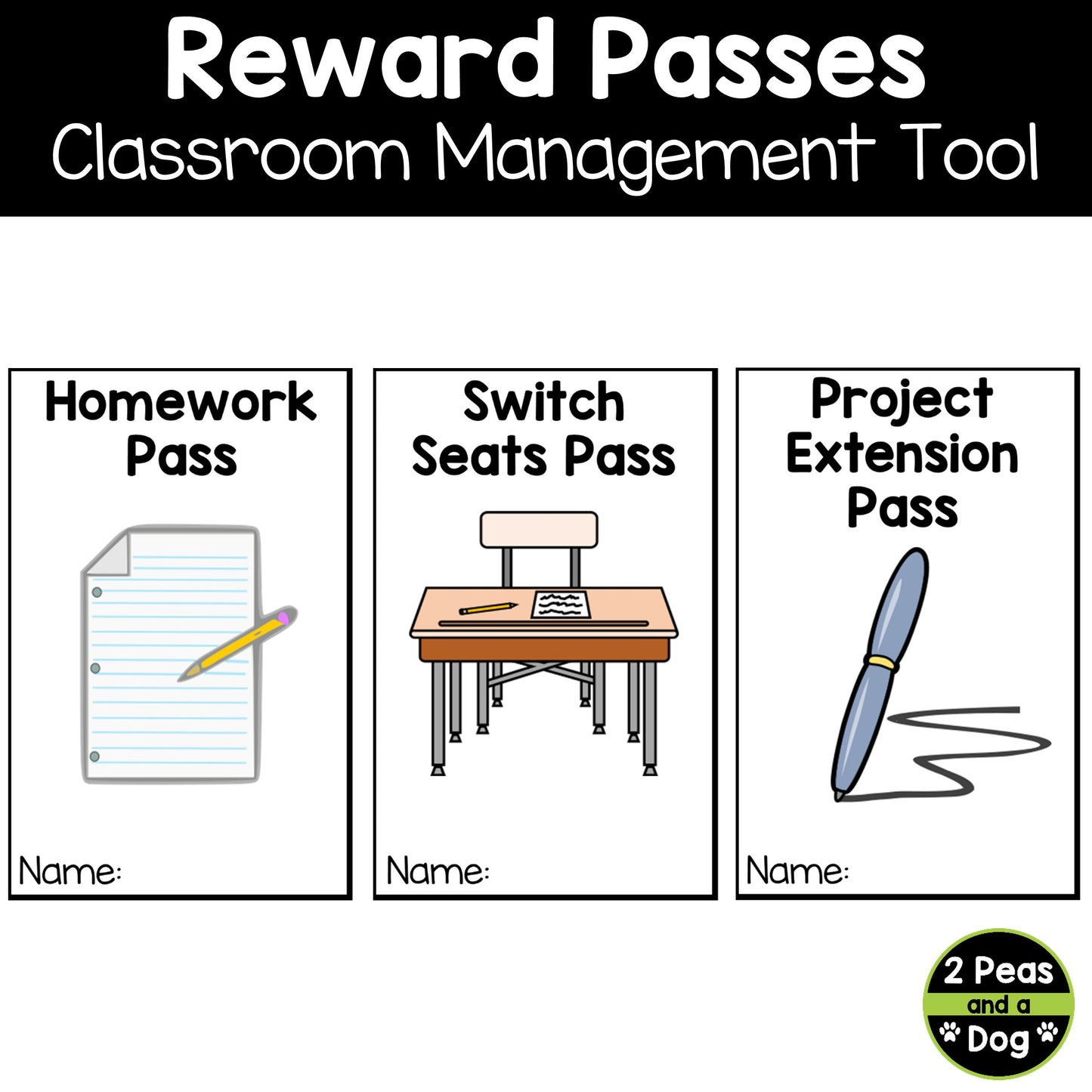 Reward Coupons, Reward Passes for Classroom Management