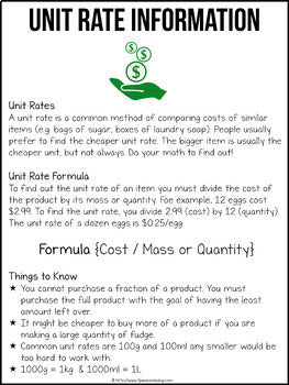 Unit Rate Project